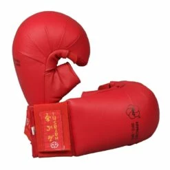 Hayashi WKF Approved Tsuki Karate Mitts With Thumb -REFLEX Sales Shop hayashi wkf approved tsuki karate mitts with thumb colour red size xxl 3 6084 p