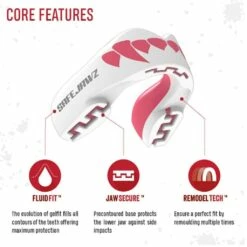 SafeJawz Extro Pink Fangz Mouth Guard -REFLEX Sales Shop safejawz extro pink fangz mouth guard 3 8454 p