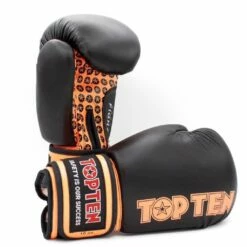 TOP TEN Fight Boxing Gloves Black/Orange 10oz