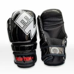 TOP TEN Glossy Block Pointfighter Gloves Black/White -REFLEX Sales Shop top ten glossy block pointfighter gloves black white 3 9265 p
