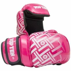 TOP TEN Glossy Block PRISM Pointfighter Gloves Pink